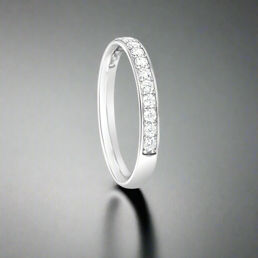 Grain Set Diamond Half Eternity Ring - Doyle Design Dublin