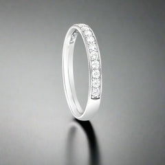 Grain Set Diamond Half Eternity Ring - Doyle Design Dublin