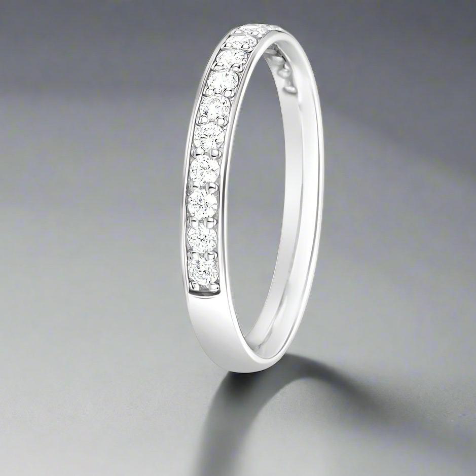 Grain Set Diamond Half Eternity Ring - Doyle Design Dublin
