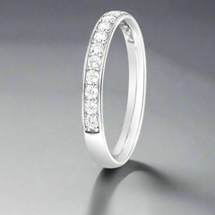 Grain Set Diamond Half Eternity Ring - Doyle Design Dublin
