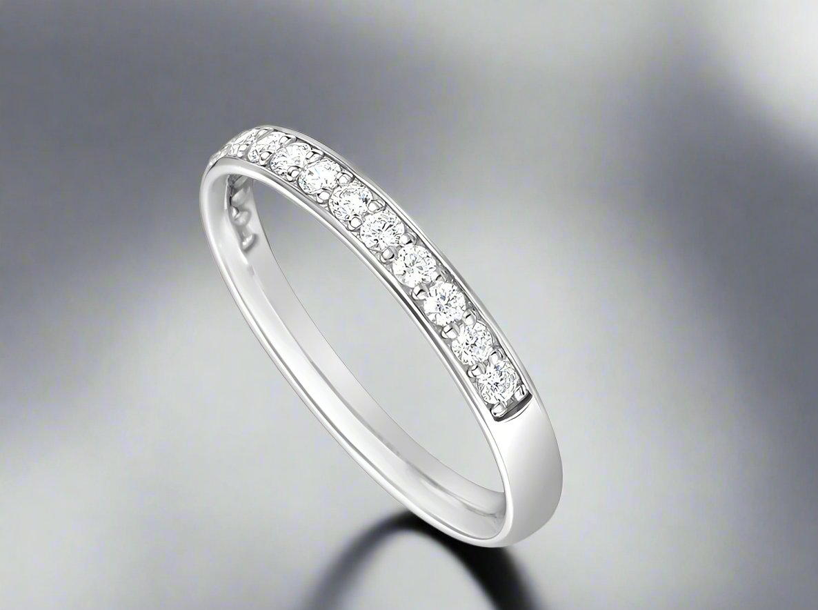 Grain Set Diamond Half Eternity Ring - Doyle Design Dublin