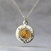 Spiral of Life Circle Pendant (Gold Vermeil Spiral) Large - Doyle Design Dublin