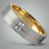 Two Tone Princess Cut Diamond Wedding Ring - Doyle Design Dublin