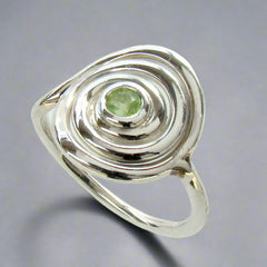 Spiral Swirl Ring with Peridot - Doyle Design Dublin