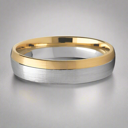 White and yellow gold wedding band - doyle design dublin