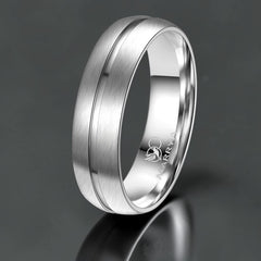 6mm titanium ring with groove detail and matt finish