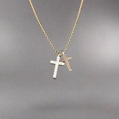 9ct yellow gold stone set cross