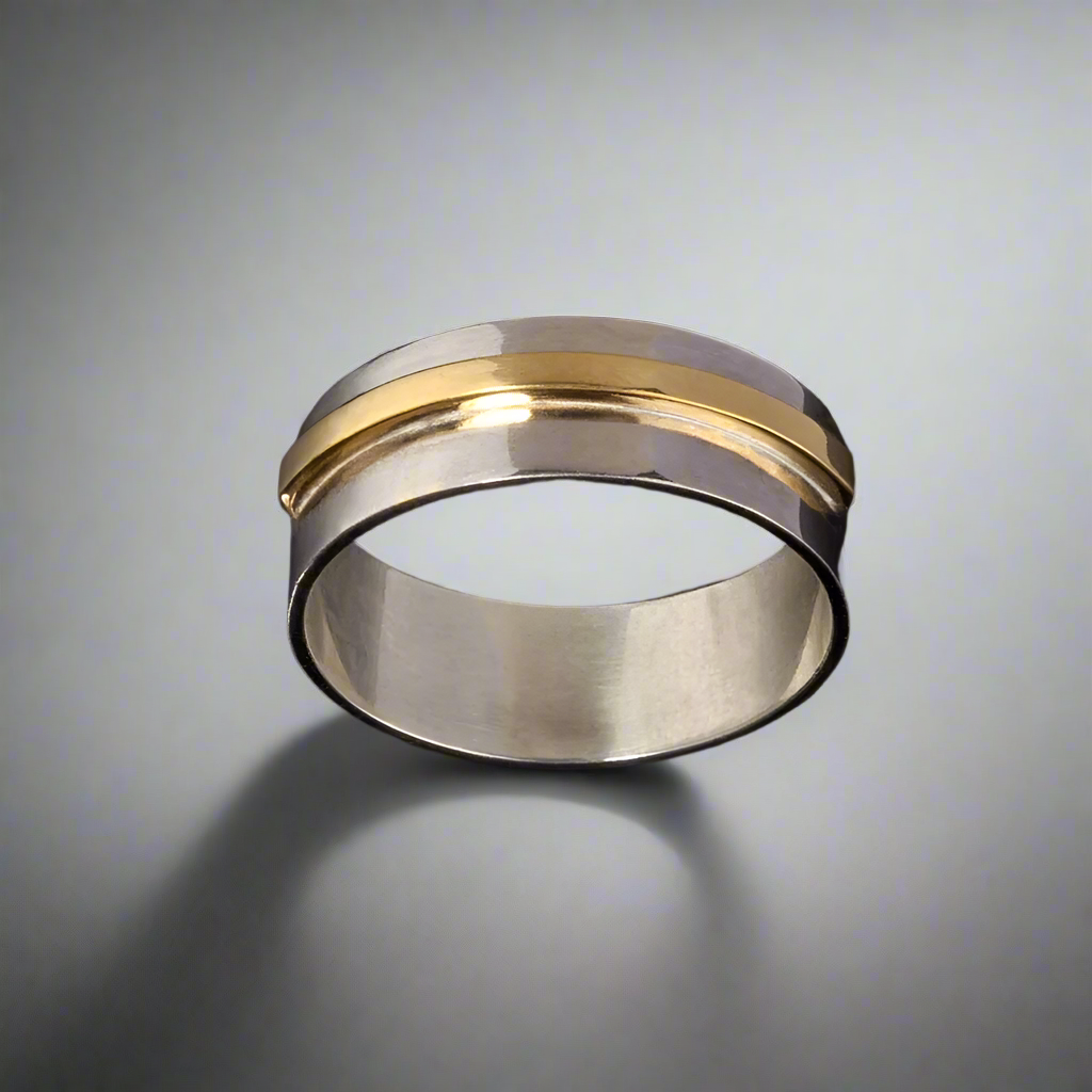 Two Tone Elevate Wedding Ring