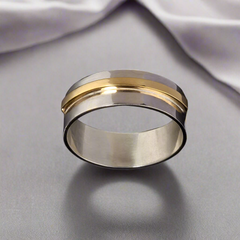 Two Tone Elevate Wedding Ring