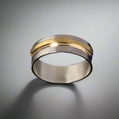 Two Tone Elevate Wedding Ring