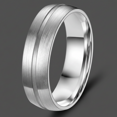 gents titanium ring with groove detail
