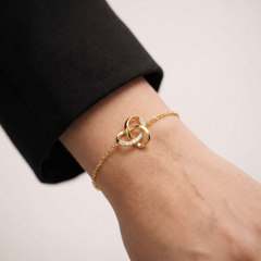 Solid gold Bracelet on ladies wrist