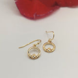 micro claddagh earrings in gold = doyle design dublin
