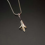 Fuschia Pendant - two tone silver and gold necklace - doyle design dublin