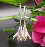 Two tone fushia earrings - Silver and gold earrings - Doyle Design DUblin