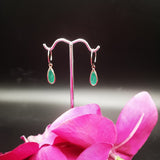 serenity rose gold and green agate earrings - doyle design dublin