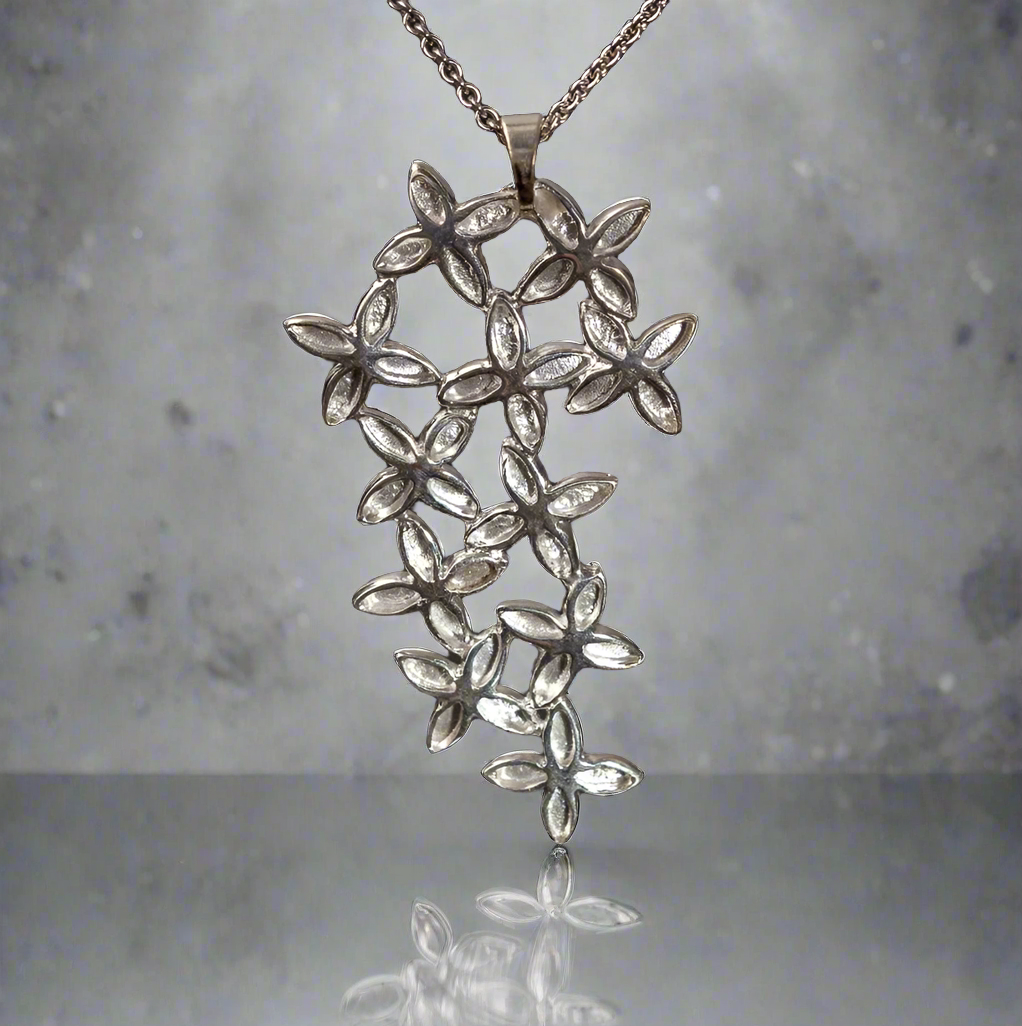 Tumbling Lilac Silver Pendant