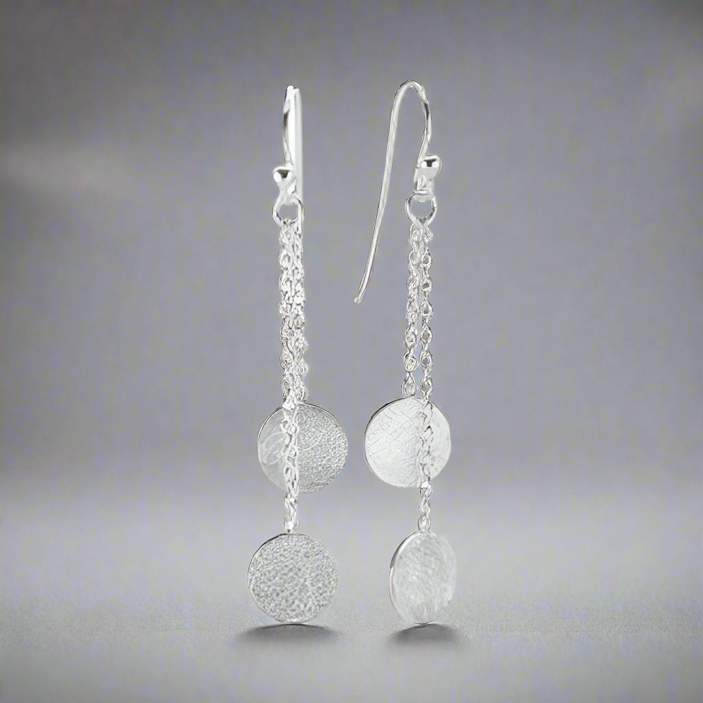 Sterling silver chain link drop earrings - doyle design dublin