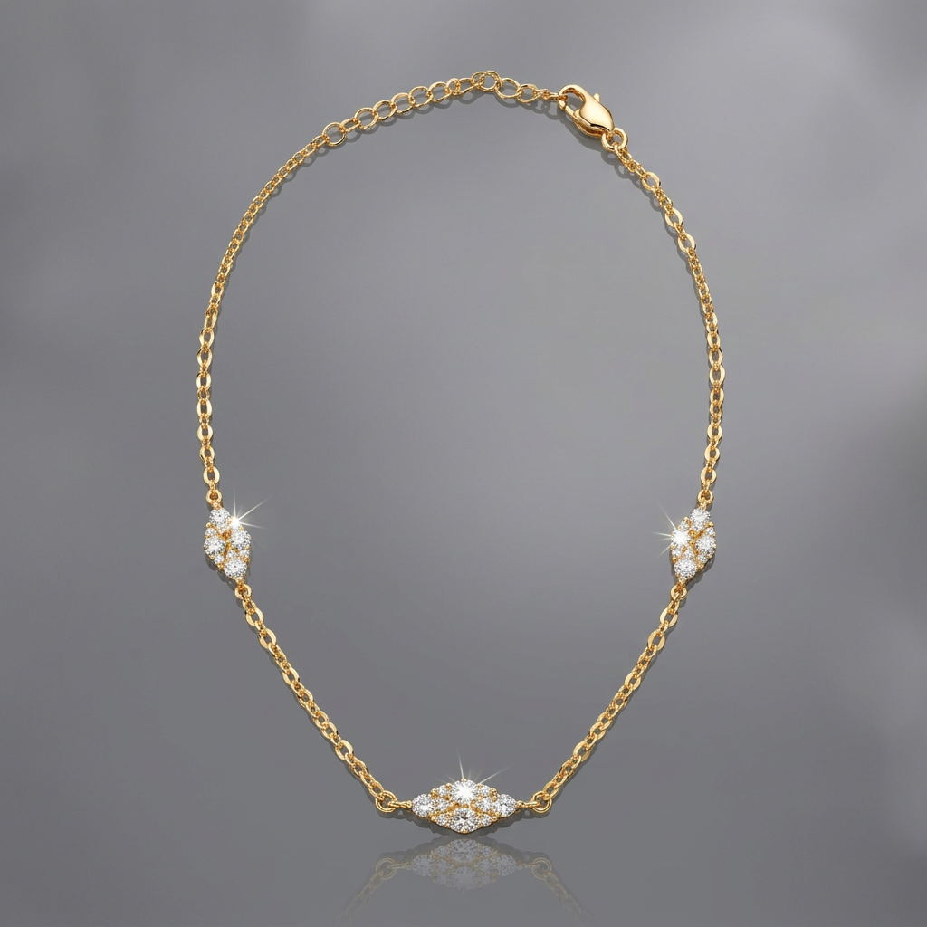 Gold Marquise Satelite Bracelet