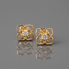 Yellow gold earrings with rose gold 