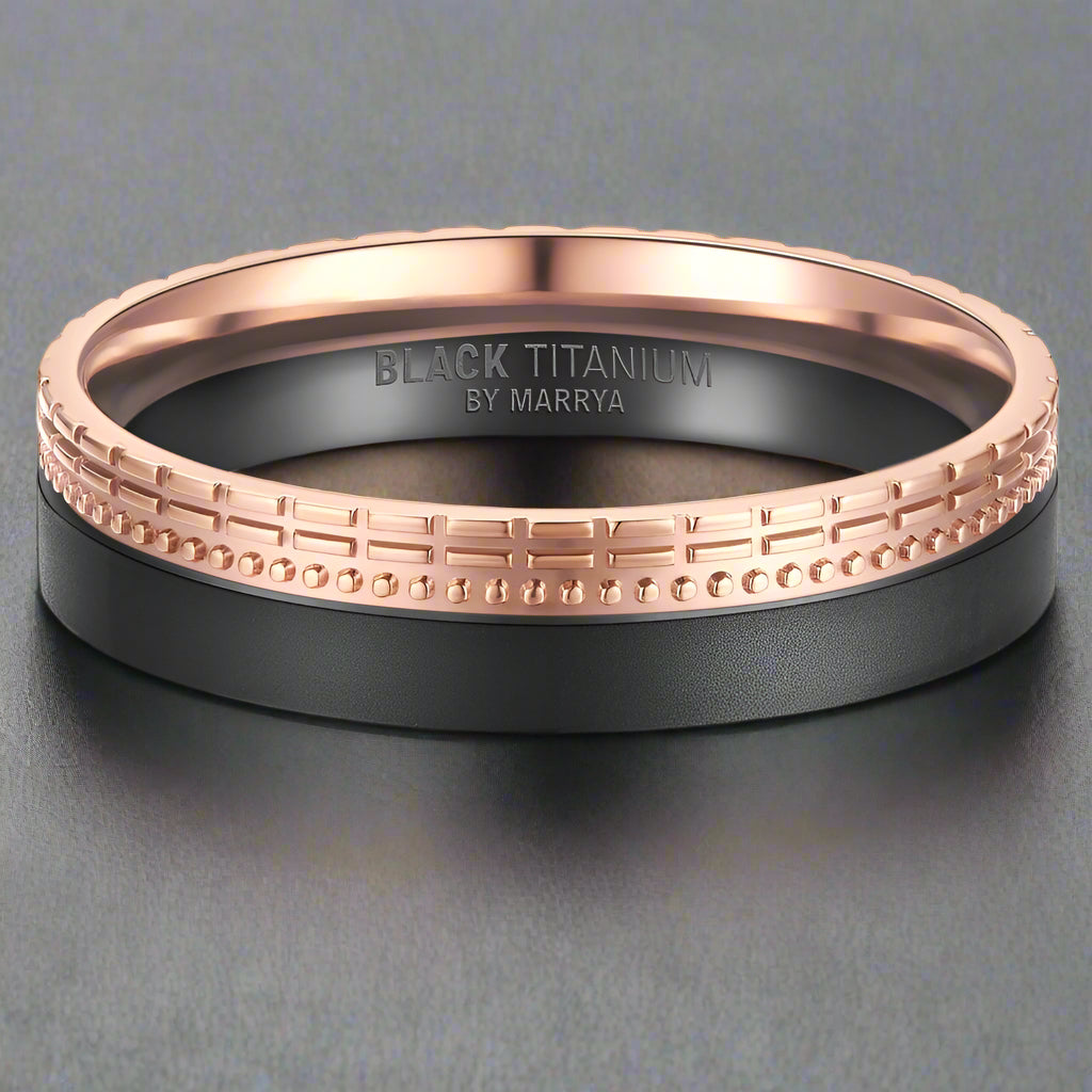 Blact titanium and rose gold ring - Doye - Design - Dublin