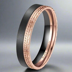 Black titanium two tone ring
