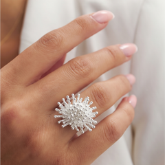 sterling silver ring looks like a starburst