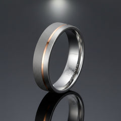 Titanium tantalum and rose gold wedding ring