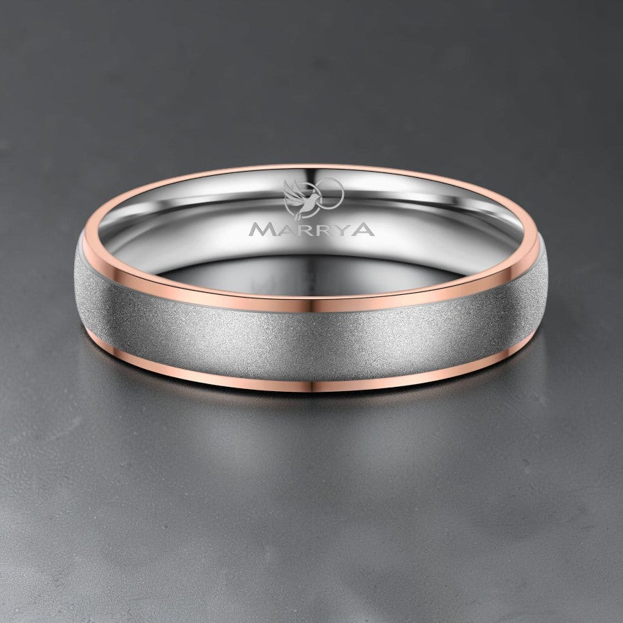 titanium ring lying on its side with titanium edges