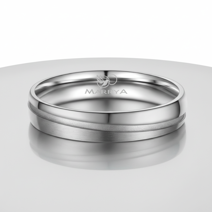 Grey gents titanium ring