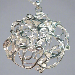 Wicker Pendant - Sterling Silver