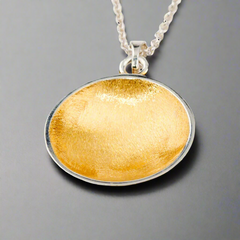 Brushed Bowl Pendant - Sterling silver & 22ct gold Vermeil (small)