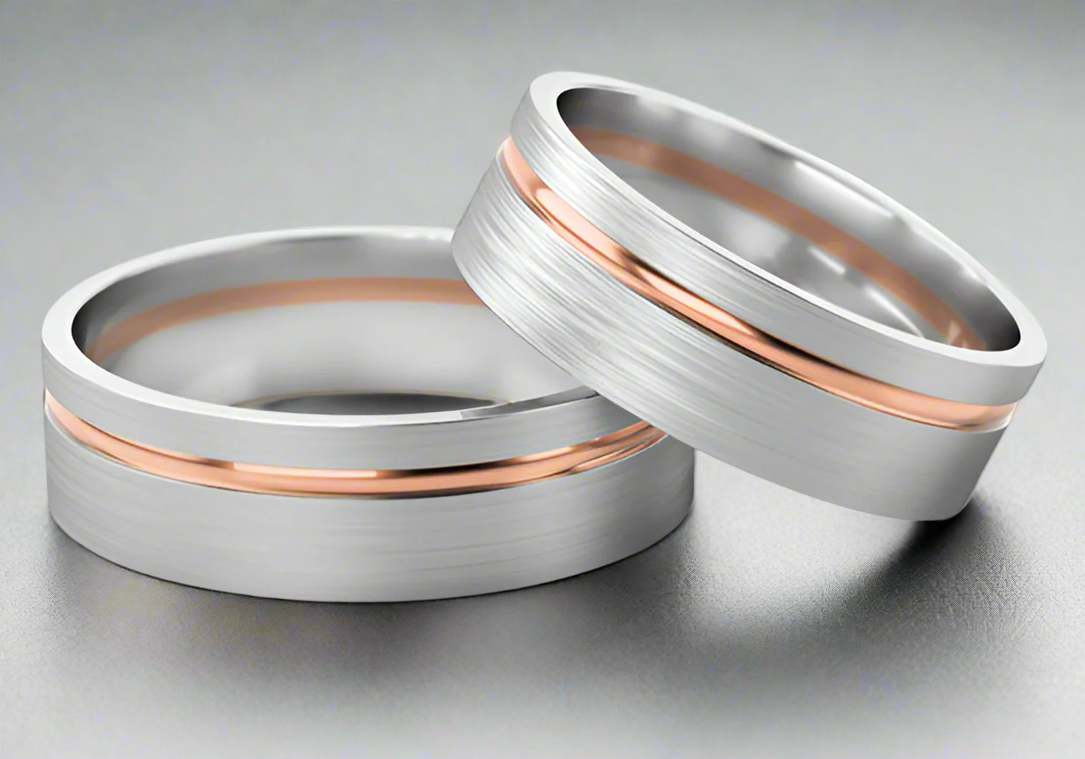 6mm Two Tone Offset Groove Ring (Flat)