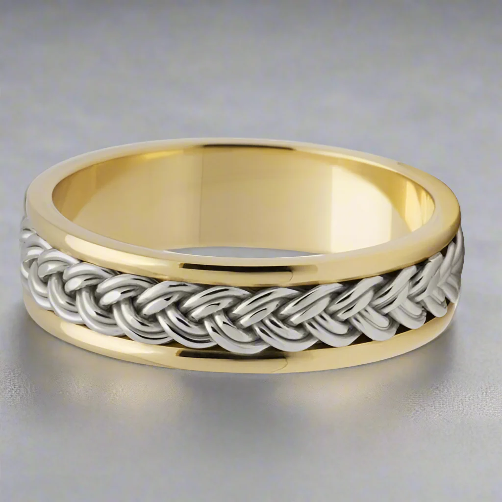 Celtic Knot Channel Ring - 2 Tone