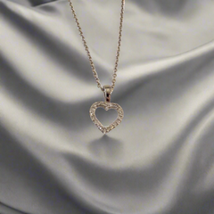 All Heart Pendant - in white gold set with diamonds