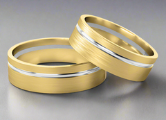 6mm Two Tone Offset Groove Ring (Flat)