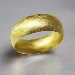 Gold Wedding Ring Court Shape with Random Scratch Finish