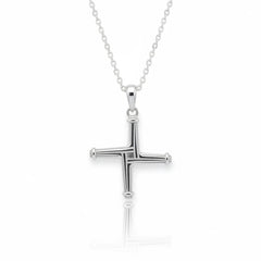 Doyle Design-Handmade Jewellery sterling silver St Bridget Cross pendant with 18" chain. Double-sided Irish symbol.