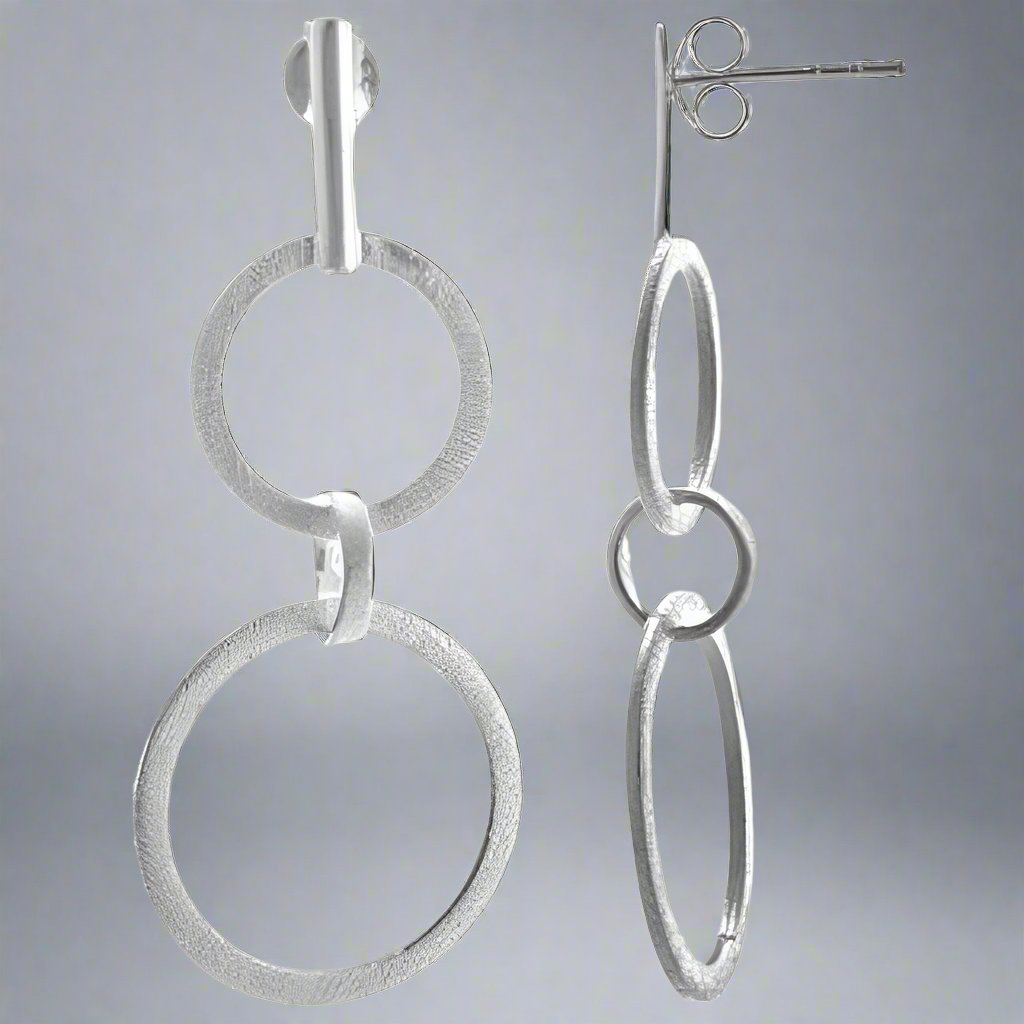 Ringed Earrings - Available in Silver or 22 ct Gold Vermeil