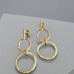 Ringed Earrings - Available in Silver or 22 ct Gold Vermeil