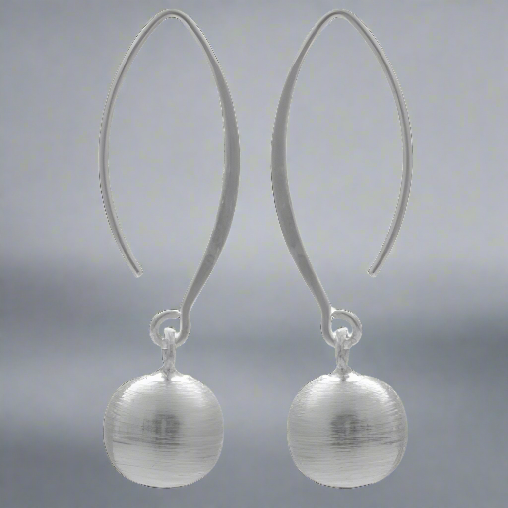 Swinging  Brushed Bead Earrings