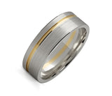6mm Two Tone Offset Groove Ring (Flat) - Doyle Design Dublin