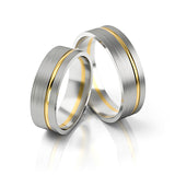 6mm Two Tone Offset Groove Ring (Flat) - Doyle Design Dublin