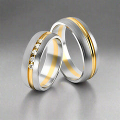 Two Tone offset Gold Groove Ring 6mm - Doyle Design Dublin