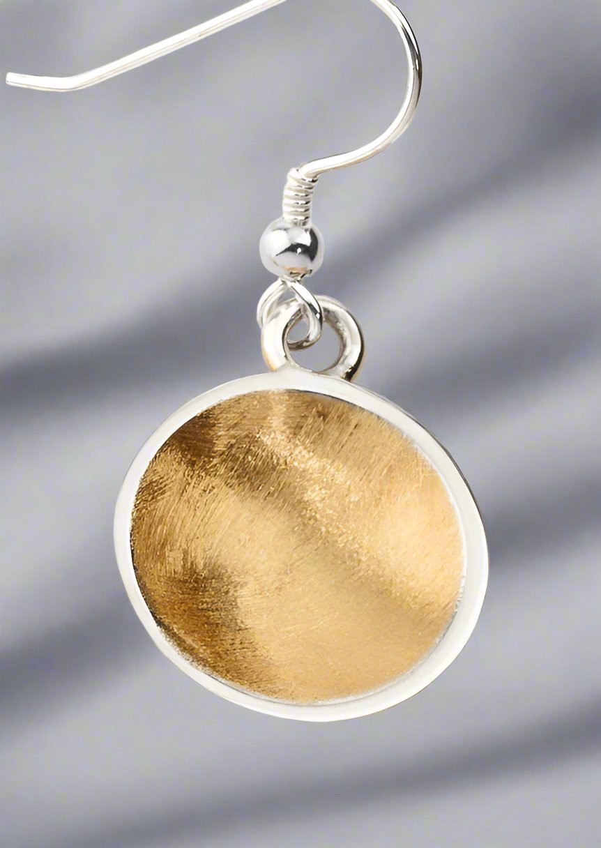 Bowl Drop Earrings - 22ct Gold Vermeil & Sterling Silver - Doyle Design Dublin