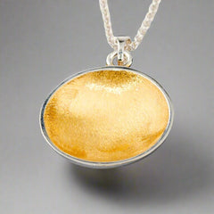 Brushed Bowl Pendant - Sterling silver & 22ct gold Vermeil (small) - Doyle Design Dublin