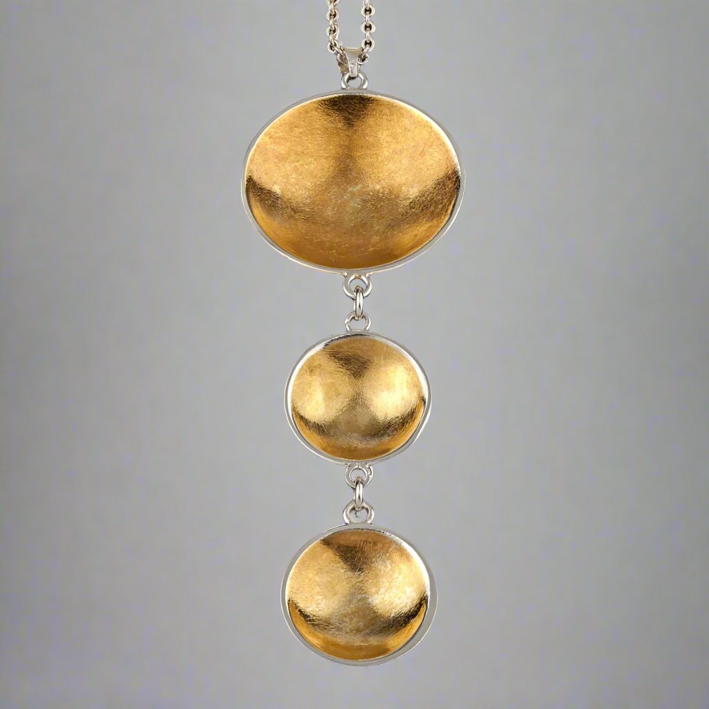 Triple Bowl Pendant with 22ct Gold Vermeil - Doyle Design Dublin