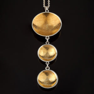 Triple Bowl Pendant with 22ct Gold Vermeil - Doyle Design Dublin