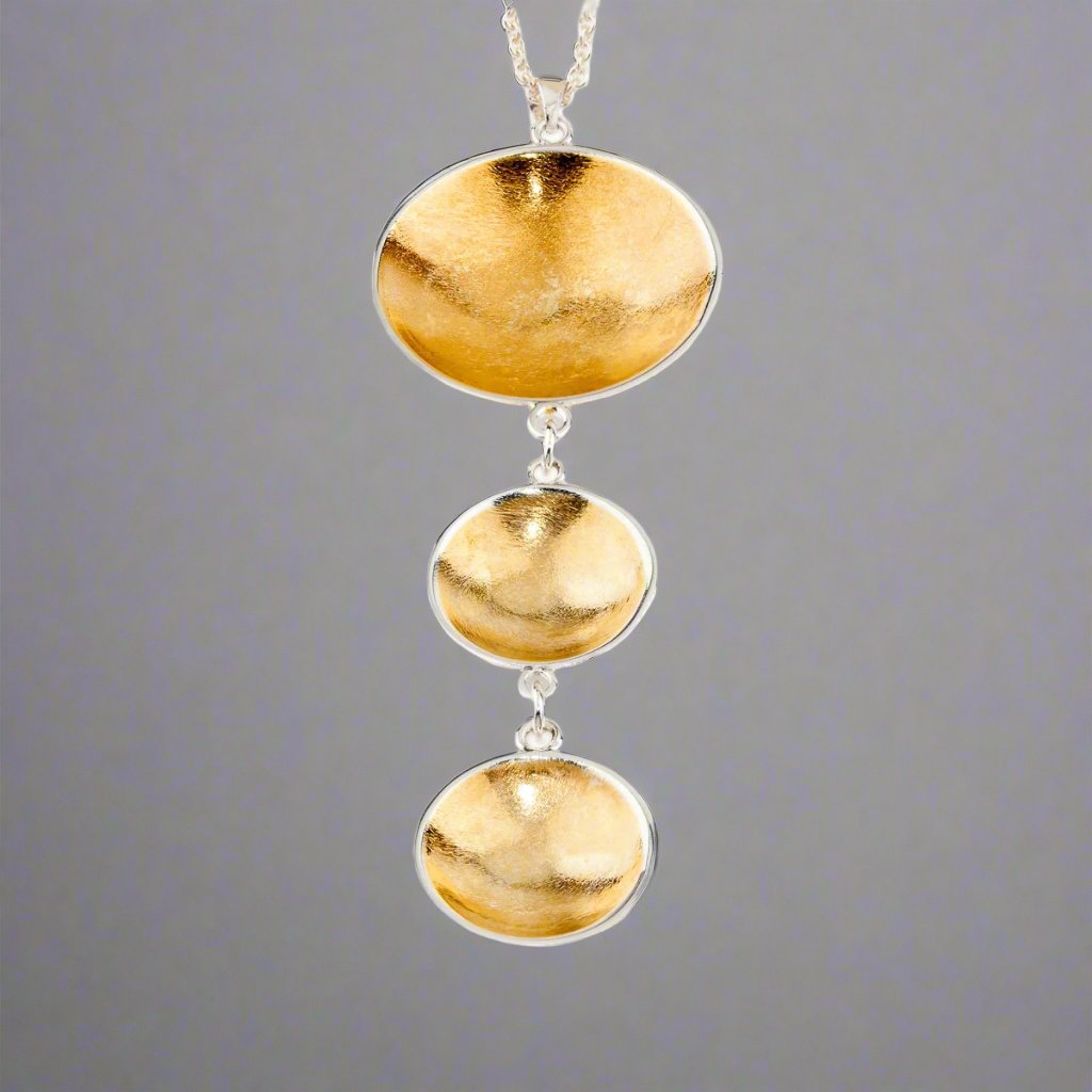 Triple Bowl Pendant with 22ct Gold Vermeil - Doyle Design Dublin