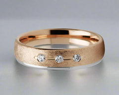 Rose & White Gold Diamond Set Ring - Doyle Design Dublin